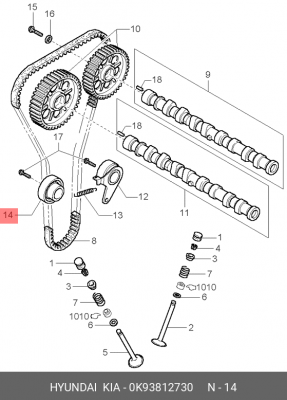 Ролик ремня ГРМ 0K938-12730 HYUNDAI KIA