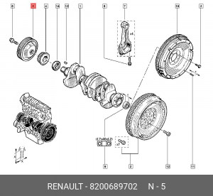 Шкив коленвала 8200689702 RENAULT