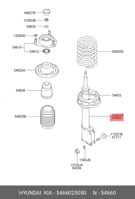 Амортизатор подвески 5466025050 HYUNDAI KIA