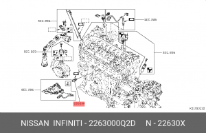 Датчик температуры охлаждающей жидкости 22630-00Q2D NISSAN