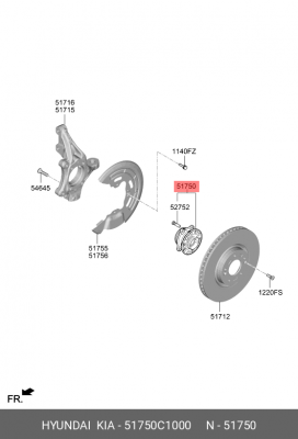Подшипник ступицы колеса со ступицей (комплект) 51750C1000 HYUNDAI KIA