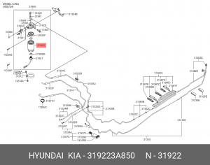 Фильтр топливный 31922-3A850 HYUNDAI KIA