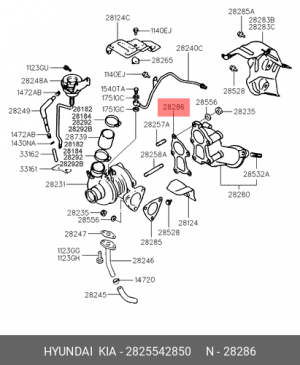 Прокладка турбокомпрессора 2825542850 HYUNDAI KIA