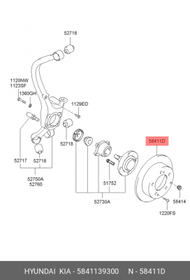 Диск тормозной 58411-39300 HYUNDAI KIA