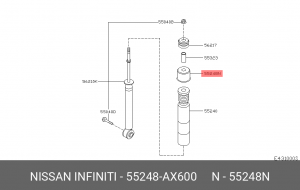 Отбойник с пыльником амортизатора подвески (комплект) 55248AX600 NISSAN