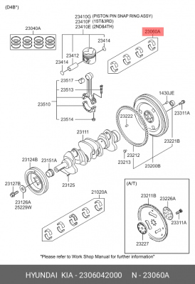 Вкладыши шатунные 2306042000 HYUNDAI KIA