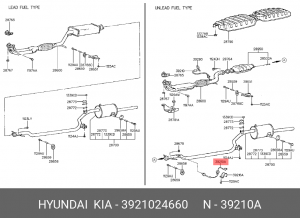 Датчик кислородный (лямбда-зонд) 3921024660 HYUNDAI KIA