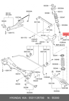 Амортизатор подвески 553112R700 HYUNDAI KIA