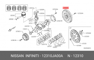 Маховик коленвала 12310-JA00A NISSAN