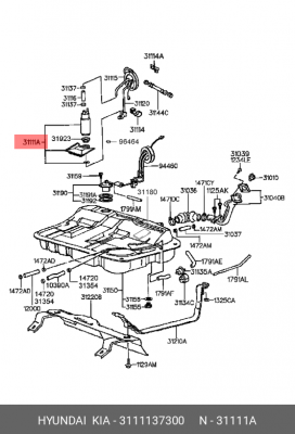 Насос электрический топливной системы 31111-37300 HYUNDAI KIA