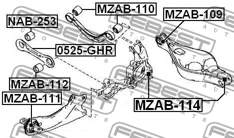 Сайлентблок MZAB-110 FEBEST