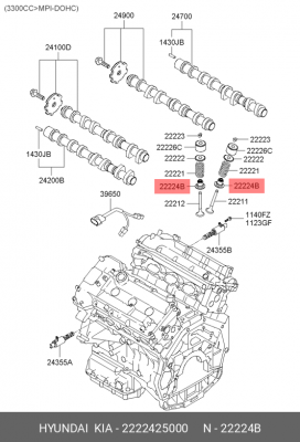 Колпачок маслосъемный 2222425000 HYUNDAI KIA