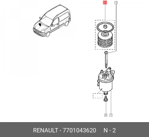 Фильтр топливный 7701043620 RENAULT