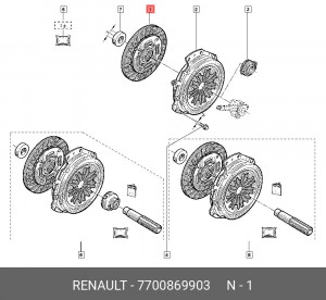 Диск сцепления 7700869903 RENAULT