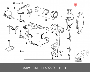 Колодки тормозные дисковые 34 11 1 159 279 BMW