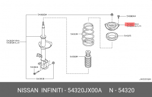 Опора амортизатора подвески 54320-JX00A NISSAN