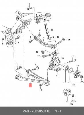 Рычаг подвески 7L0 505 311 B VAG