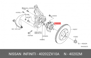 Ступица колеса 40202-ZX10A NISSAN