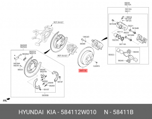 Диск тормозной 584112W010 HYUNDAI KIA