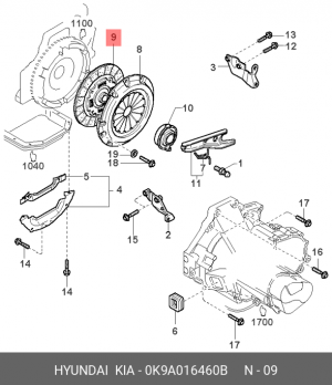 Диск сцепления 0K9A016460B HYUNDAI KIA