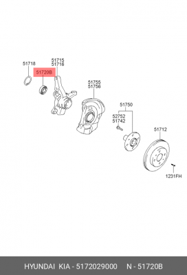 Подшипник ступицы колеса 5172029000 HYUNDAI KIA