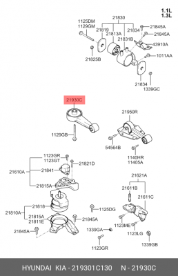Подушка двигателя 219301C130 HYUNDAI KIA