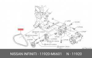 Ремень приводной 11920M6601 NISSAN