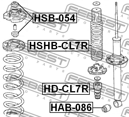 Сайлентблок - втулка амортизатора подвески HSB-054 FEBEST