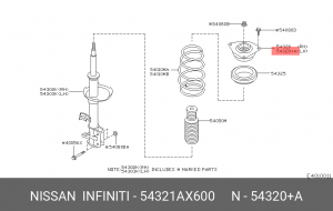 Опора амортизатора подвески 54321-AX600 NISSAN