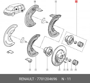 Подшипник ступицы колеса 7701204696 RENAULT