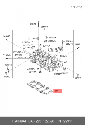 Прокладка ГБЦ 2231122620 HYUNDAI KIA