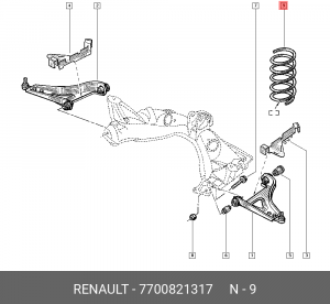 Пружина подвески 7700821317 RENAULT
