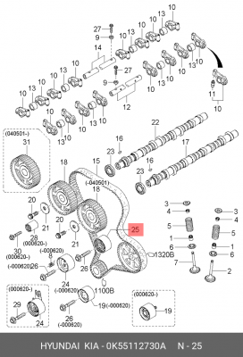 Ролик ремня ГРМ 0K551-12730A HYUNDAI KIA