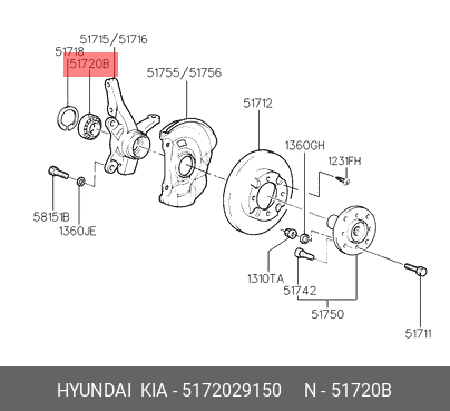 Подшипник ступицы колеса 5172029150 HYUNDAI KIA