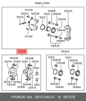 Колодки тормозные дисковые 58101-34A10 HYUNDAI KIA