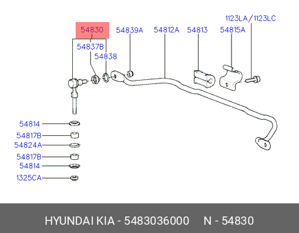 Стойка стабилизатора 54830-36000 HYUNDAI KIA