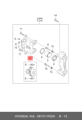 Колодки тормозные дисковые 58101-1FE00 HYUNDAI KIA