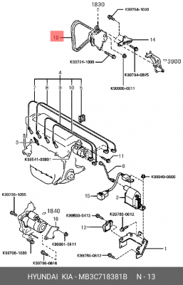 Ремень приводной MB3C7-18381B HYUNDAI KIA