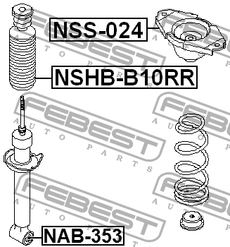 Опора амортизатора подвески NSS024 FEBEST