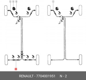 Шланг тормозной 7704001951 RENAULT