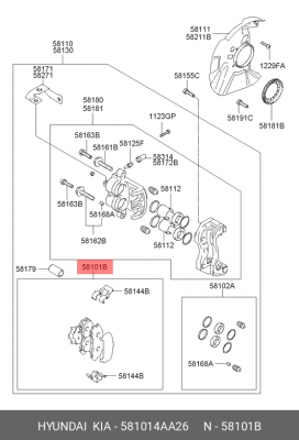Колодки тормозные дисковые 58101-4AA26 HYUNDAI KIA