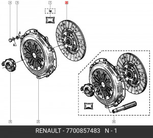 Диск сцепления 7700857483 RENAULT