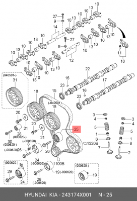 Ролик ремня ГРМ 243174X001 HYUNDAI KIA