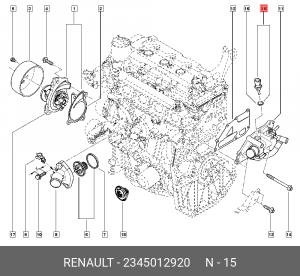 Датчик температуры охлаждающей жидкости 2345012920 RENAULT