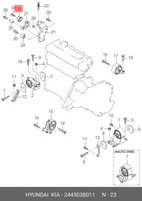 Ролик ремня ГРМ 2445038011 HYUNDAI KIA