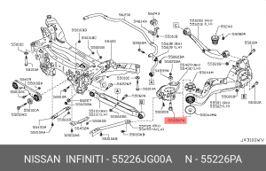 Болт крепления 55226-JG00A NISSAN