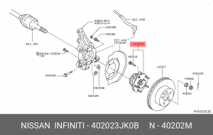 Ступица колеса 40202-3JK0B NISSAN