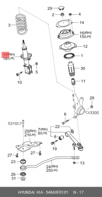 Амортизатор подвески 54660FD101 HYUNDAI KIA