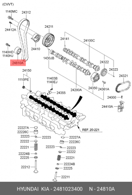 Ролик ремня ГРМ 2481023400 HYUNDAI KIA