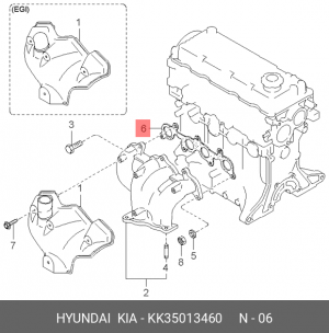 Прокладка выпускного коллектора KK35013460 HYUNDAI KIA